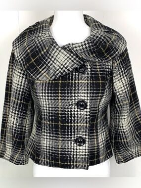 Mossimo Supply Co. Black and White Plaid Cape